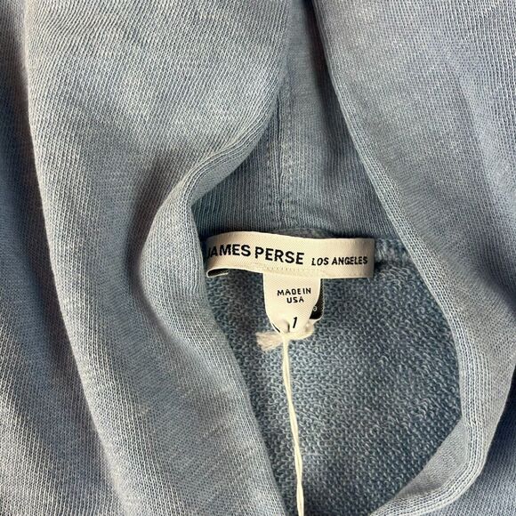 James Perse Pullover Hoodie Sweatshirt Supima Cotton Lightweight Raw Hem 1 NWT - Picture 5 of 11